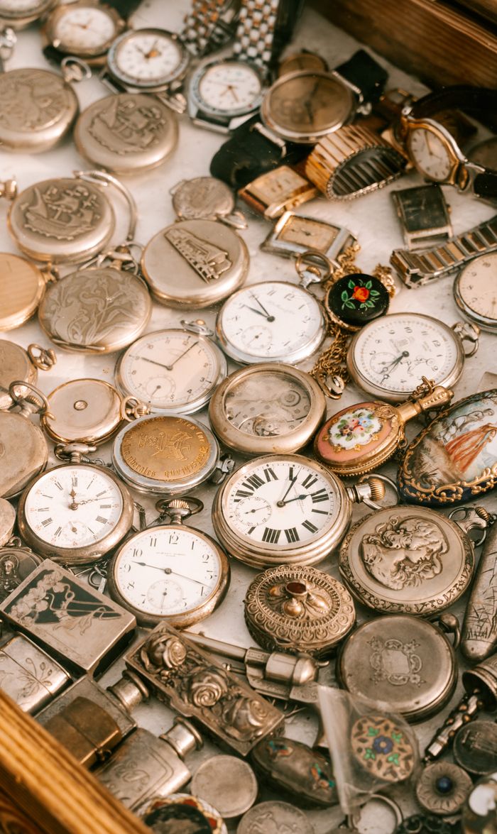 The Art of Drawing Readers In: Your attractive post title goes here Close-up of an antique watch collection displayed at a market in Sofia, Bulgaria.